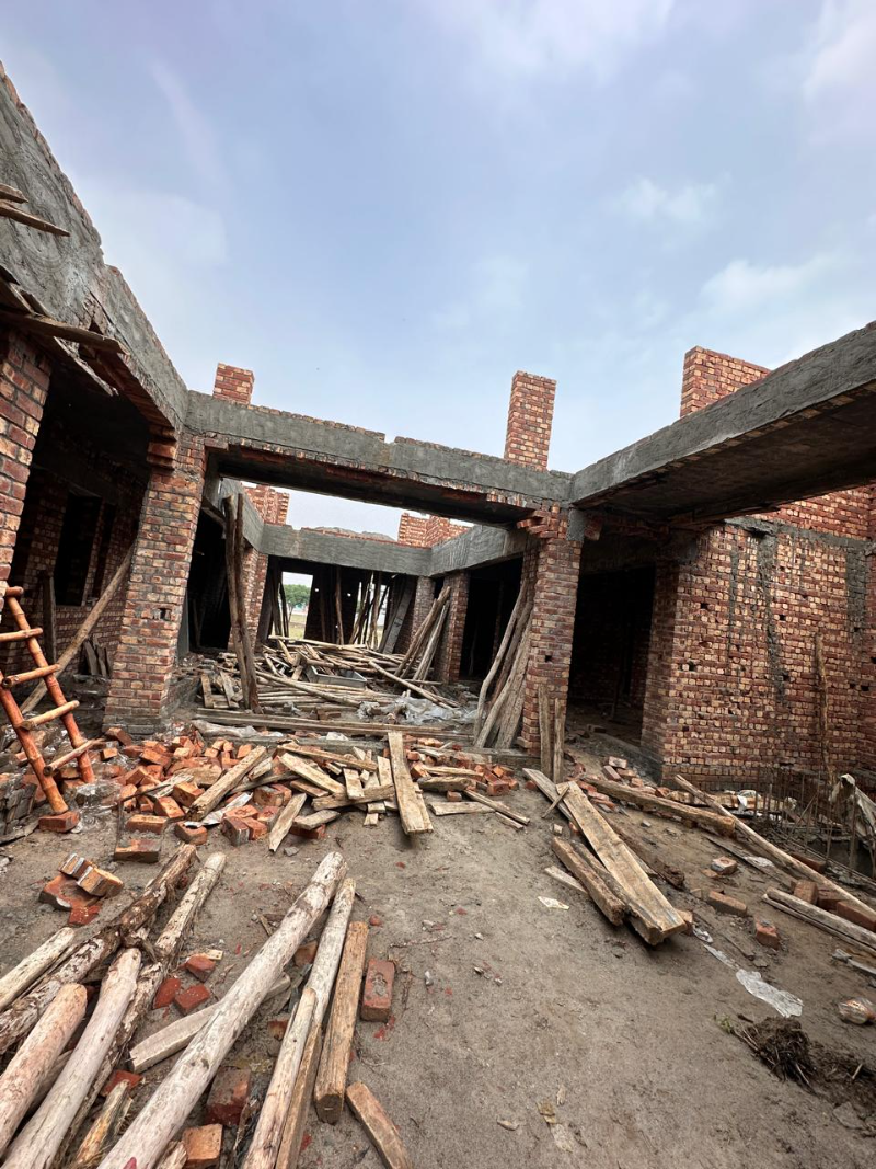 Brick structural frame, interior view