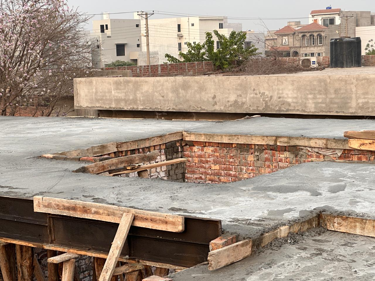 Slab and brickwork detail on a Ghazi Construction site